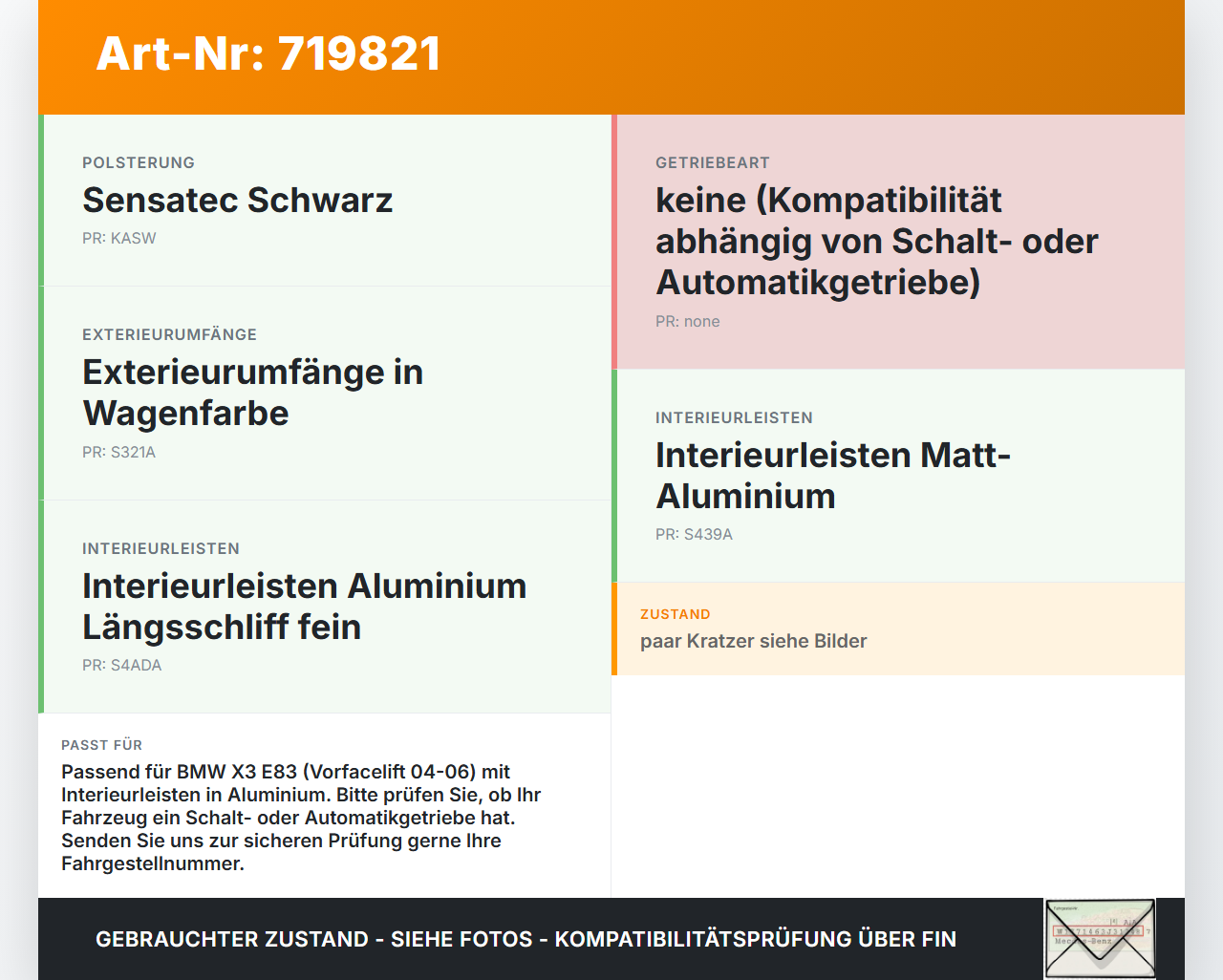 BMW X3 E83 04-06 Blende Einbaurahmen für Schaltkulisse BMW X3 E83 04-06 26.07.2005 3401825 51453401825 gebraucht Vorschau 3