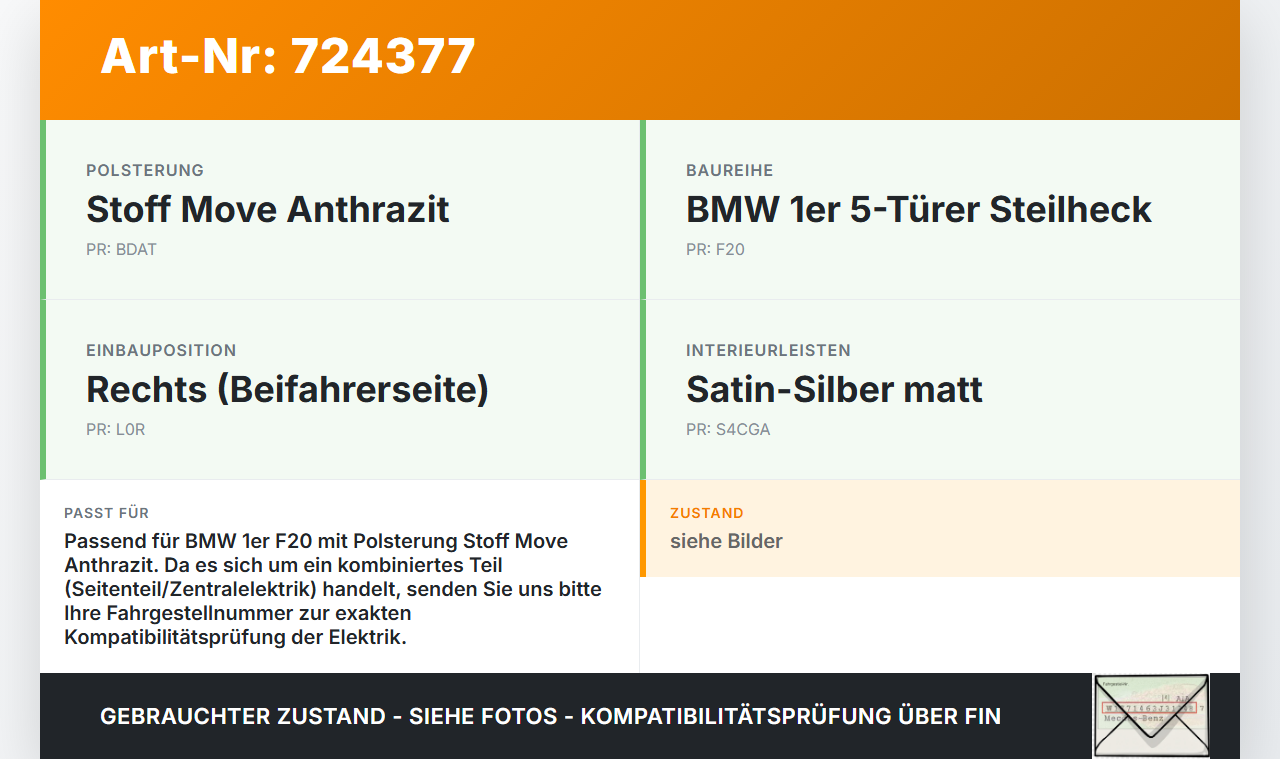 BMW 1er 114i F20 11-15 1,6i 75KW Sicherungskasten Zentralelektrik BMW 1er 114i F20 11-15 22.11.2013 9261111... Vorschau 3