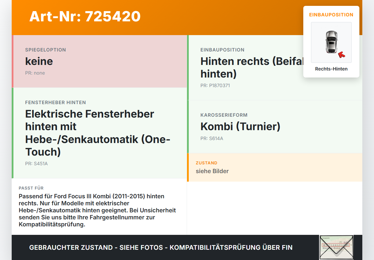 Ford Focus III 11-15 Kombi Fensterheberschalter Schalter Rechts Hinten Ford Focus III 11-15 25.11.2013... Vorschau 3