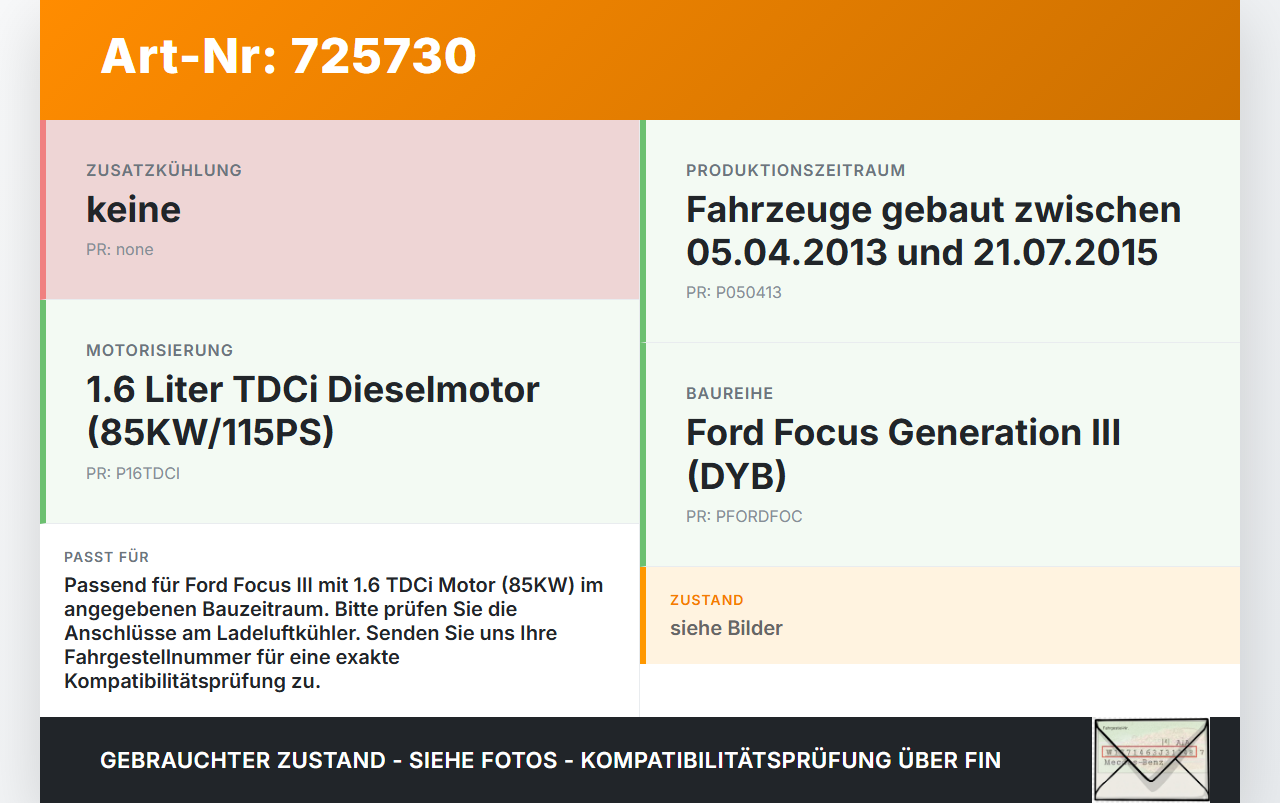 Ford Focus III 11-15 TDCi 1,6 85KW Ladeluftkühler Kühler Ford Focus III 11-15 25.11.2013 BV61-9L440-CK... Vorschau 3