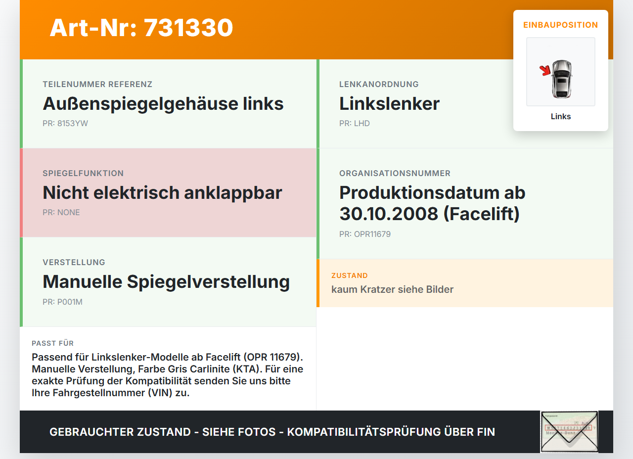 Citroen C1 107 Aygo 09-12 Spiegel Aussenspiegel Links Mechanisch KTA 1E0 Citroen C1 107 Aygo 09-12 01.02.2011... Vorschau 3