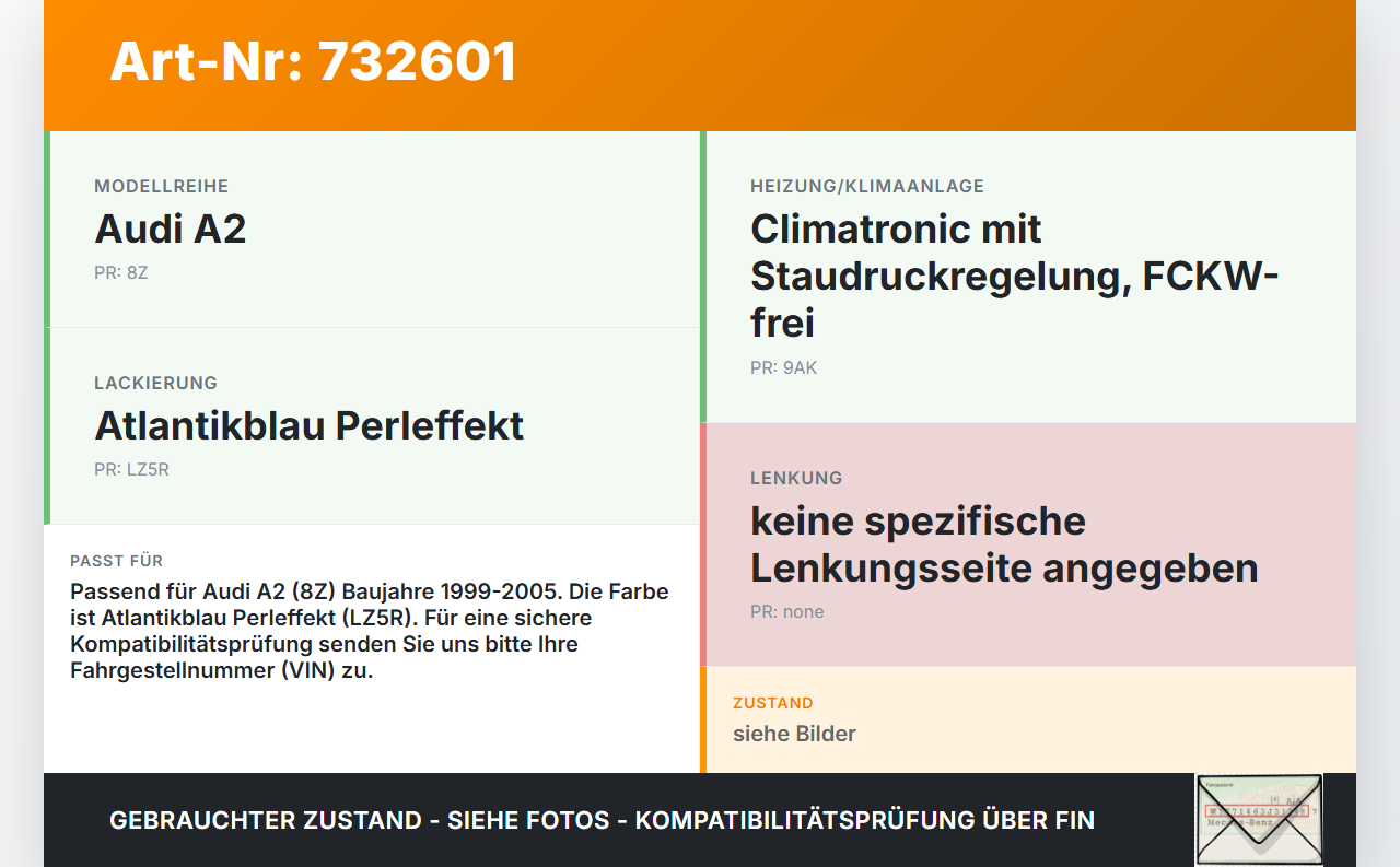 Audi A2 8Z 99-05 Lufteinlassgitter Frischluftkasten LZ5R Audi A2 8Z 99-05 06.03.2001 8Z0819903 8Z0819903A gebraucht Vorschau 3