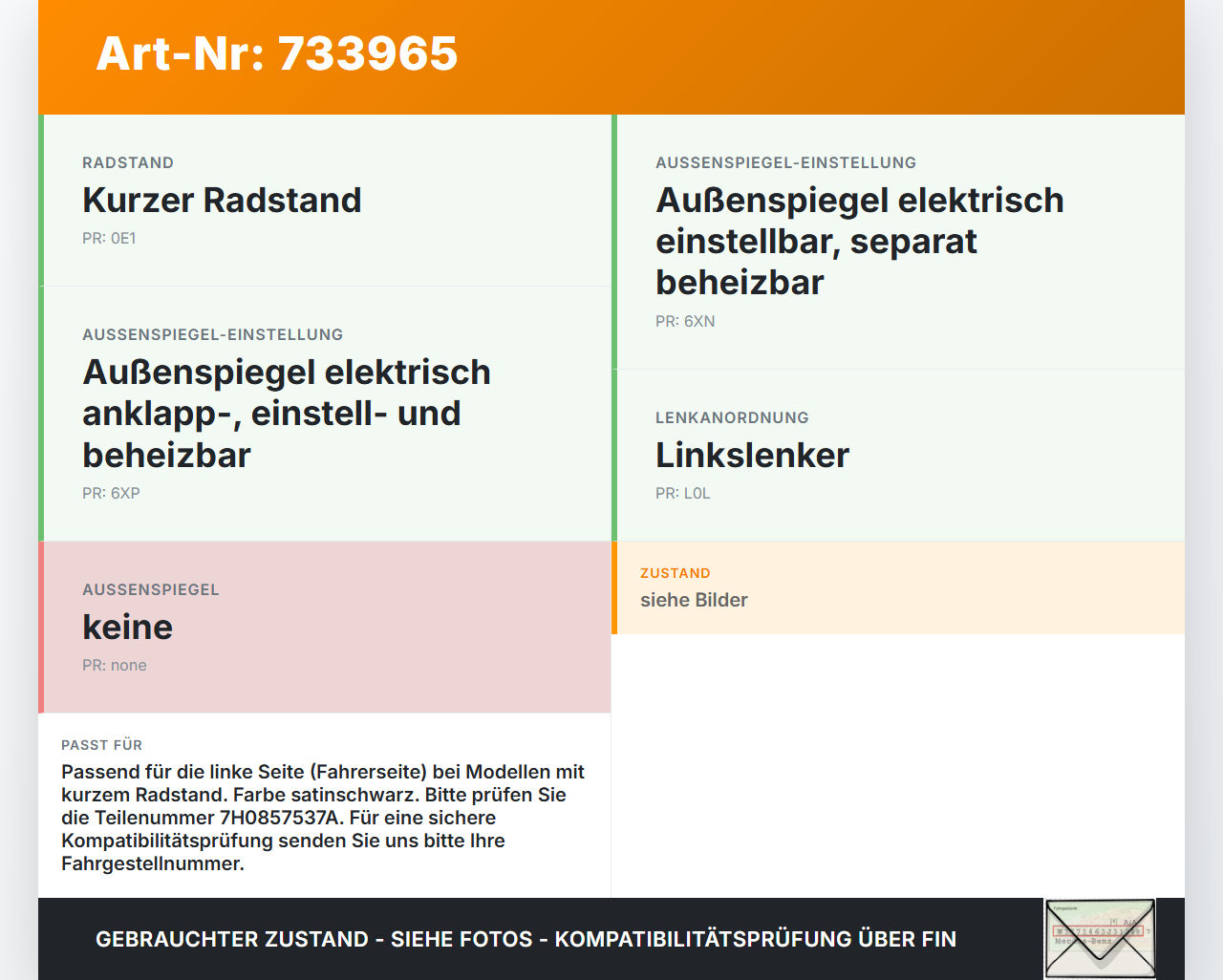 VW T5.2 7H 7E 09-15 California Kurz Blende Aussen VW T5.2 7H 7E 09-15 31.10.2010 7H0857537A 7H0857537A9B9 gebraucht Vorschau 3