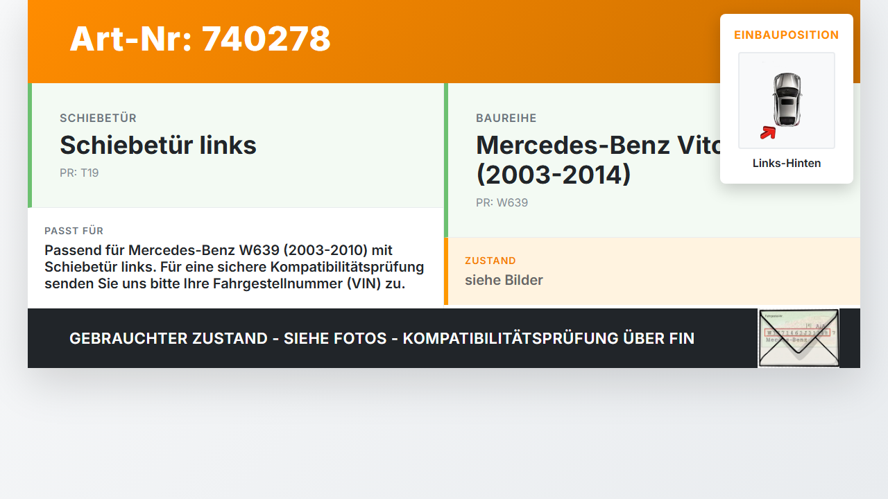 Mercedes Viano Vito W639 03-10 Dichtung für Rahmen Tür Links Hinten Mercedes Viano Vito W639 03-10 07.11.2005... Vorschau 3