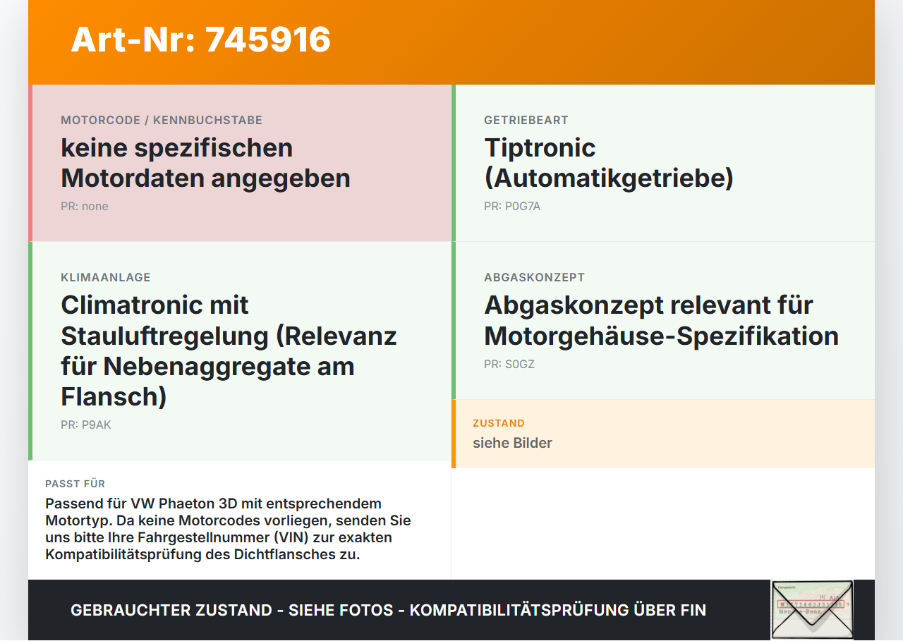 VW Phaeton 3D 01-07 TDI 3,0 176KW Dichtungsflansch Platte für Motor Stirnplatte Gehäuse Motorblock VW Phaeton 3D... Vorschau 3