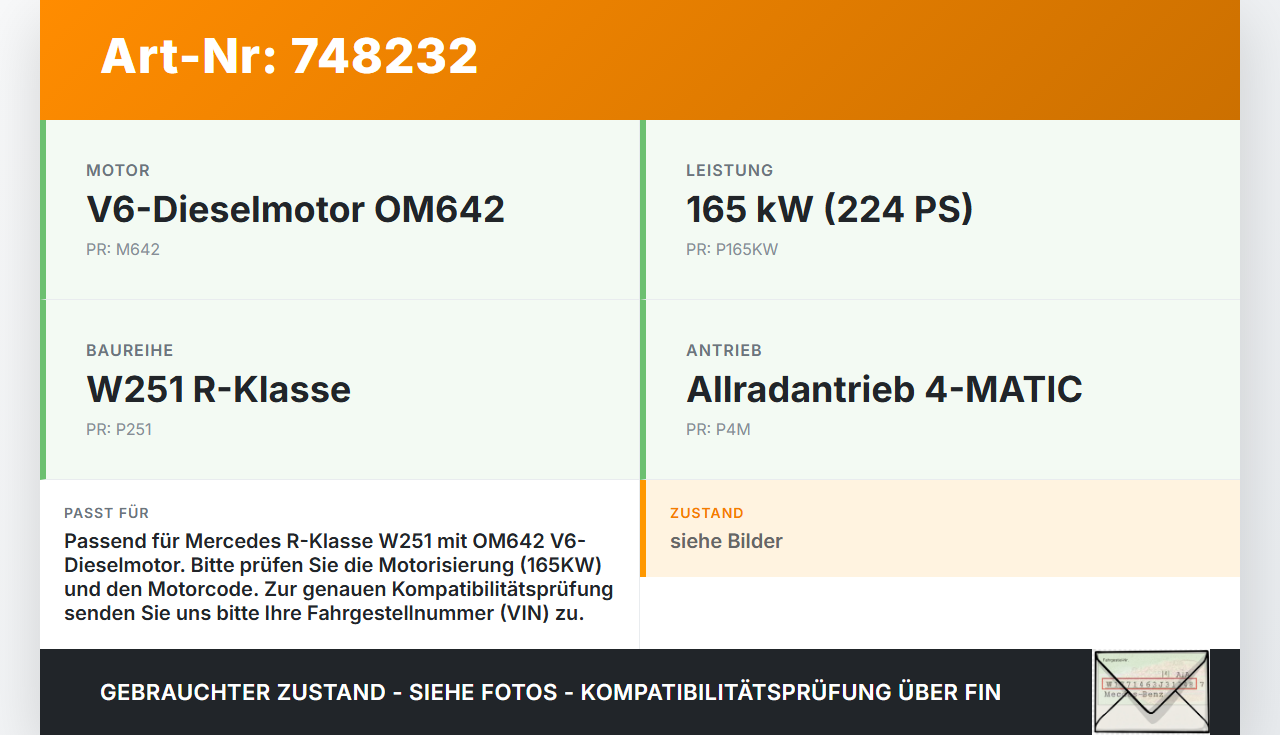 Mercedes R320 W251 4M 06-10 CDI 3,0 165KW Ladeluftkühler Kühler Mercedes R320 W251 4M 06-10 27.09.2006 A1645001900... Vorschau 3