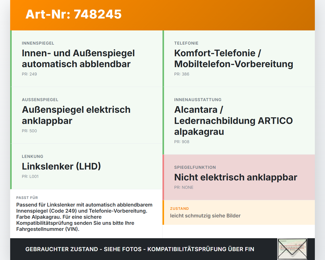 Mercedes R320 W251 4M 06-10 Innenspiegel Rückspiegel Spiegel Innen Mercedes R320 W251 4M 06-10 27.09.2006... Vorschau 3