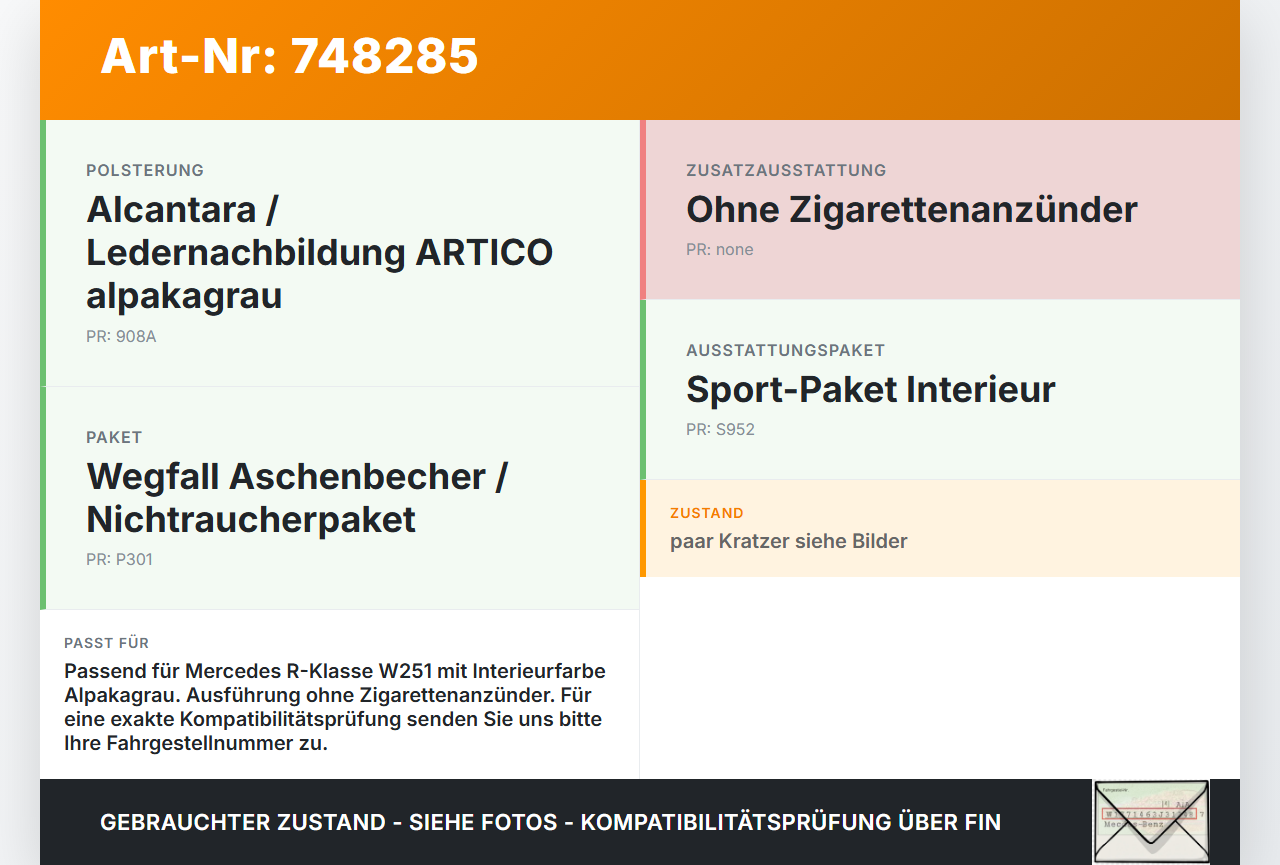 Mercedes R320 W251 4M 06-10 Becherhalter Aschenbecher Ascher ohne Zigarettenanzünder Mercedes R320 W251 4M 06-10... Vorschau 3