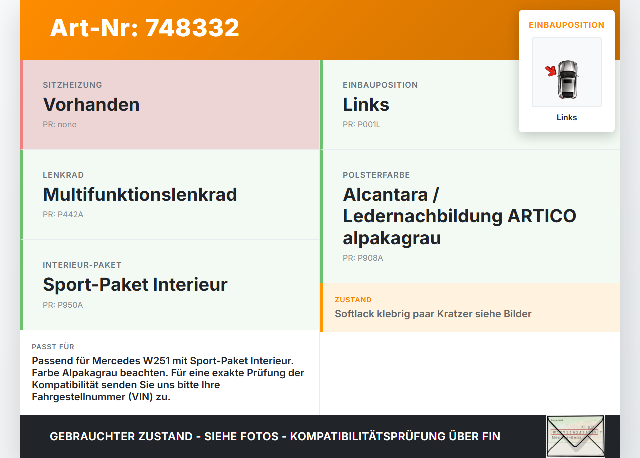 Mercedes R320 W251 4M 06-10 Lenkradschalter Multifunktionstasten Lenkrad Schalter Links Mercedes R320 W251 4M 06-10... Vorschau 3
