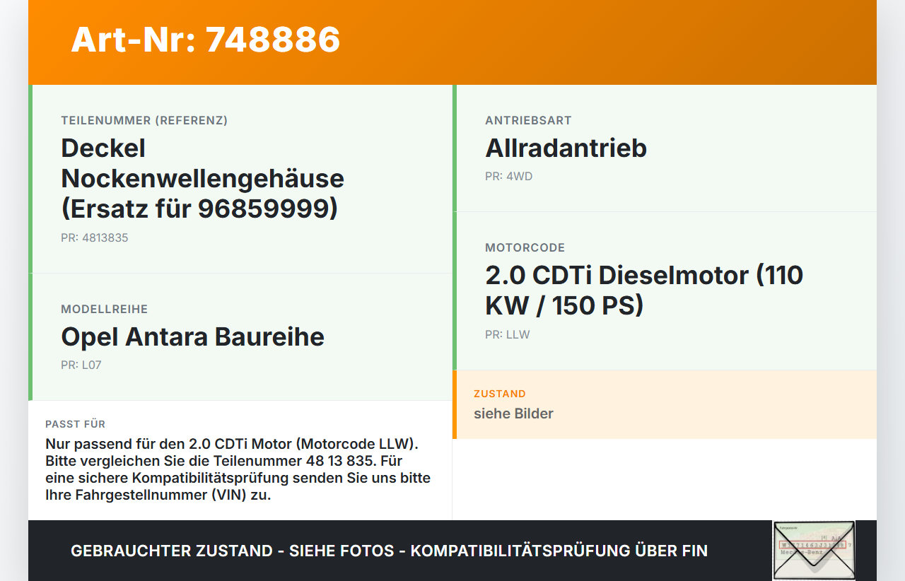 Opel Antara L07 07-11 CDTi 2,0 110KW LLW Z20DMH Ventildeckel Zylinderkopfhaube Opel Antara L07 07-11 29.02.2008... Vorschau 3