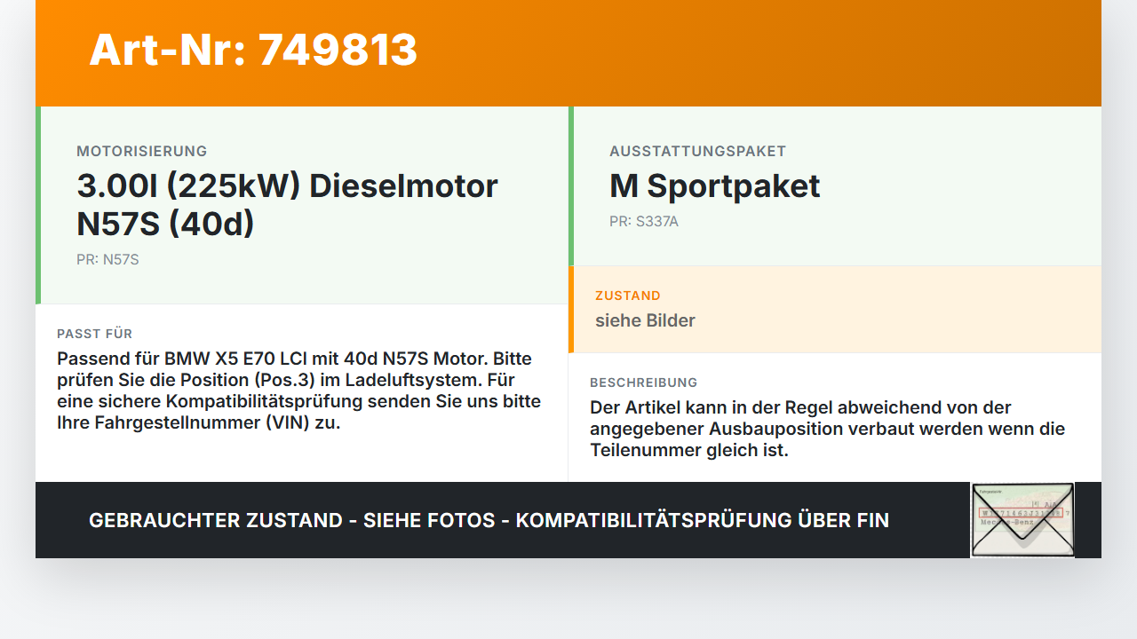 BMW X5 40d E70 10-13 3,0 225KW Ansaugrohr Ladeluftschlauch Luftschlauch Pos.3 BMW X5 40d E70 10-13 10.10.2011... Vorschau 3