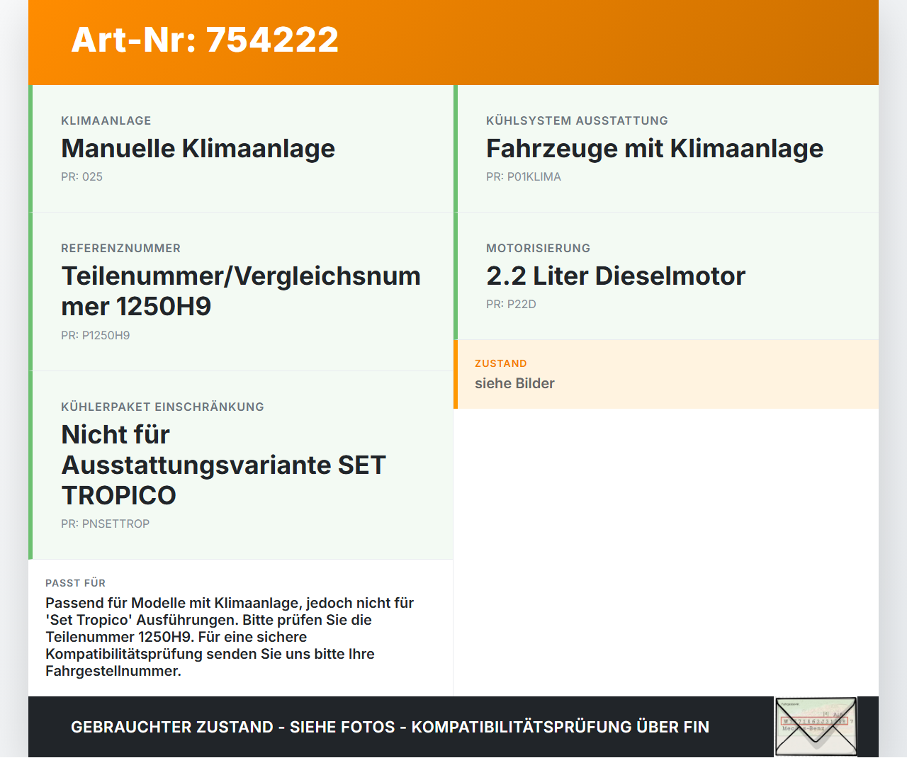 Ducato Boxer III 250 H2 14Q 06-11 2,2D Lüfter Ventilator f. Kühler Ducato Boxer III 250 H2 14Q 06-11 03.03.2007... Vorschau 3
