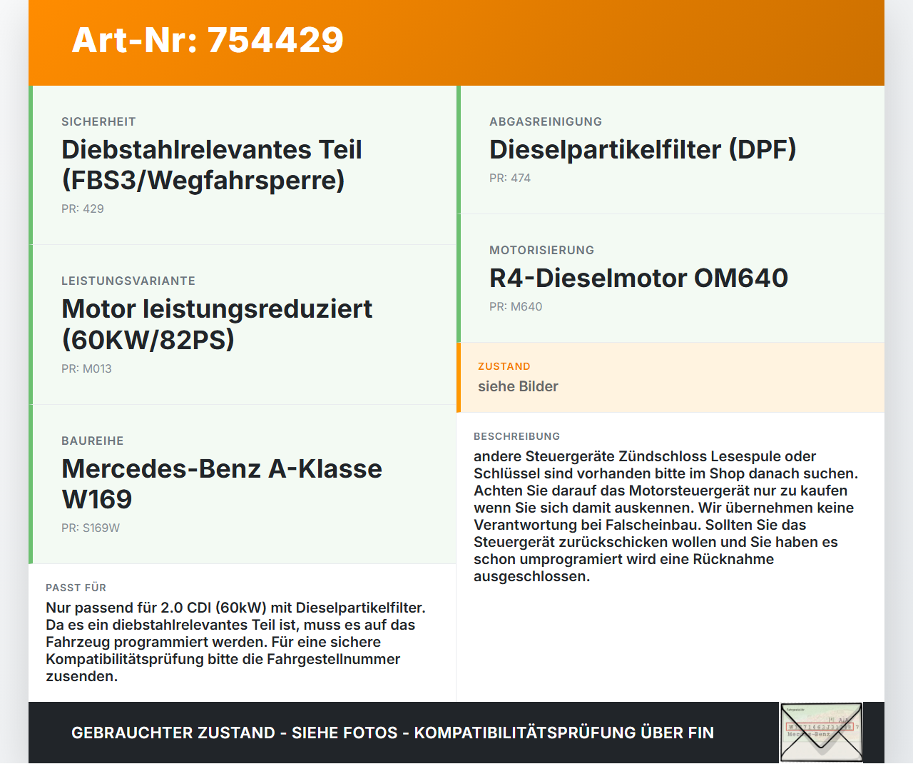 Mercedes A-Kl W169 04-08 CDI 2,0 60KW Steuergerät ECU für Motor Motorsteuergerät Mercedes A-Kl W169 04-08... Vorschau 3