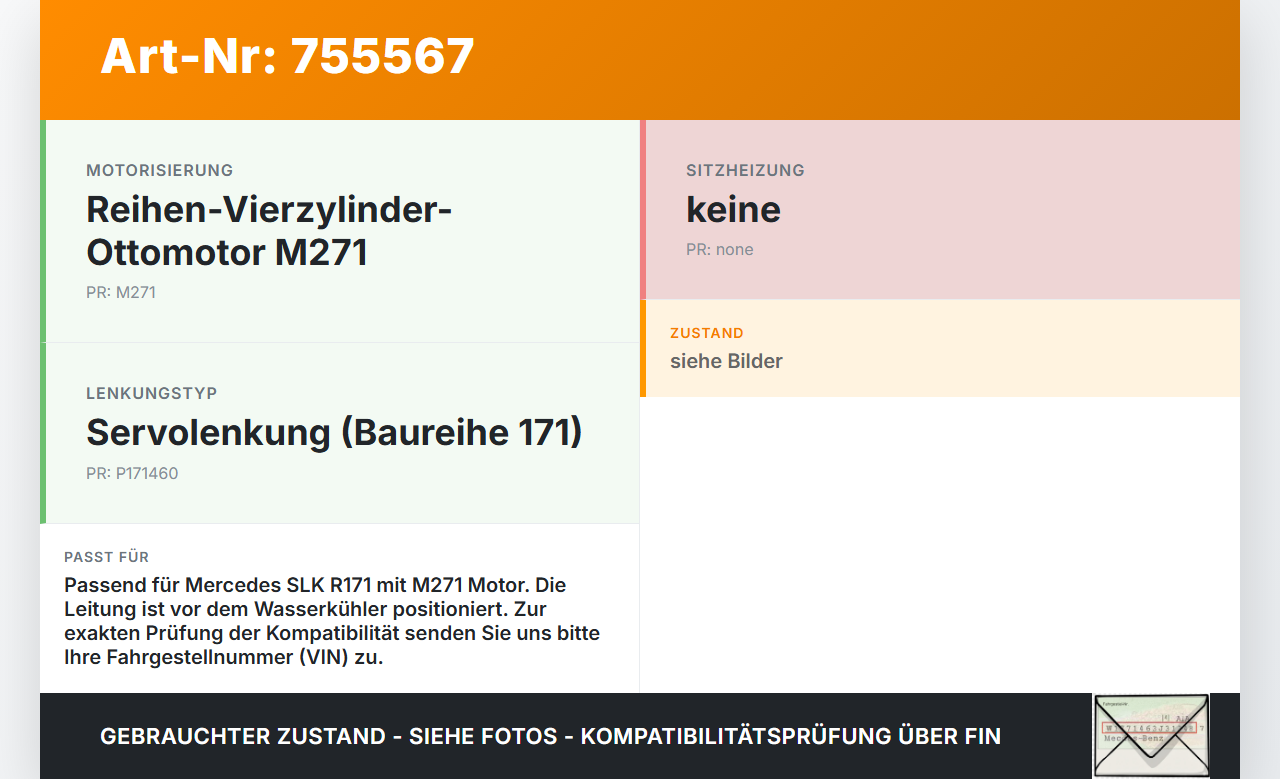 Mercedes R171 SLK 200 04-08 1,8 120KW Servo Kühler Servoleitung Servokühler Mercedes R171 SLK 200 04-08 01.02.2006... Vorschau 3