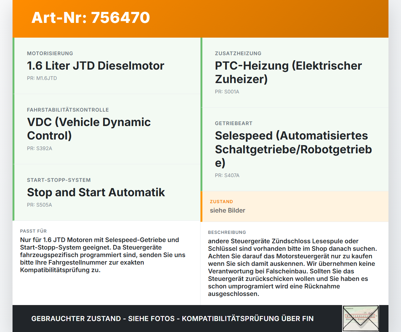 Lancia Delta III 844 08-11 JTD 1,6 88KW Steuergerät ECU für Motor Motorsteuergerät Lancia Delta III 844 08-11... Vorschau 3