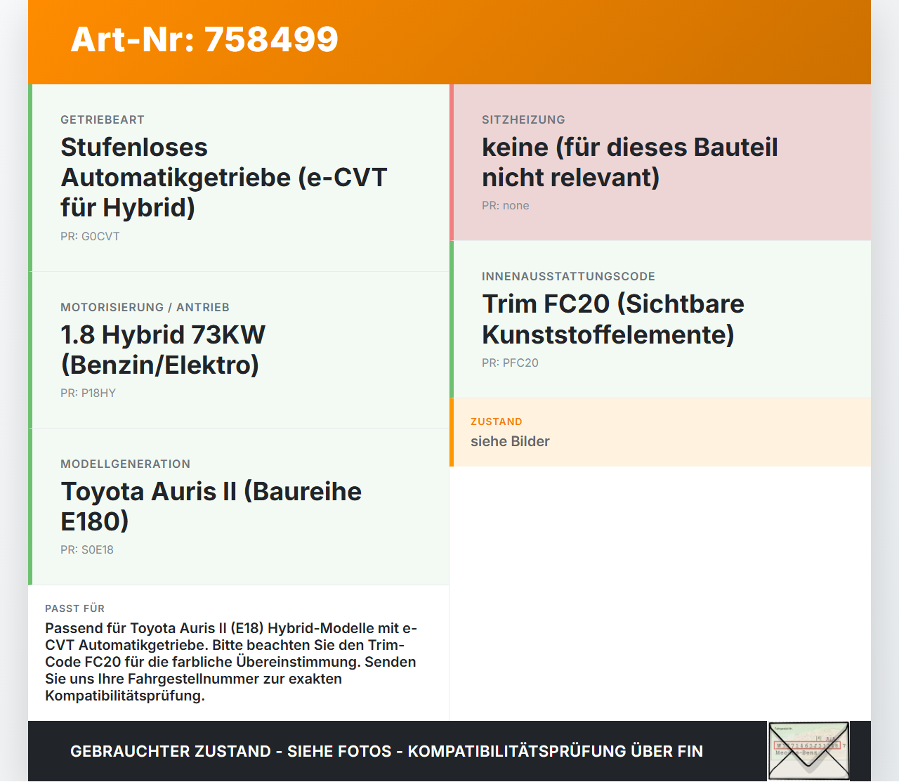 Toyota Auris II E18 12-15 Benzin/1,8 Hybrid 73KW Autom Schaltkulisse Schalthebel Toyota Auris II E18 12-15... Vorschau 3