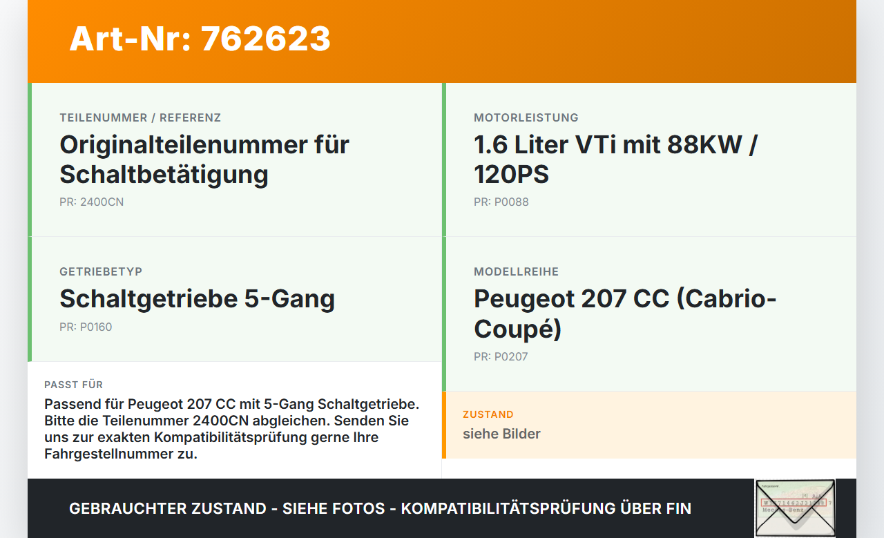 Peugeot 207 CC 07-09 1,6 88KW Schaltknauf Schaltkulisse Schalthebel Peugeot 207 CC 07-09 19.05.2008 2400CN... Vorschau 3