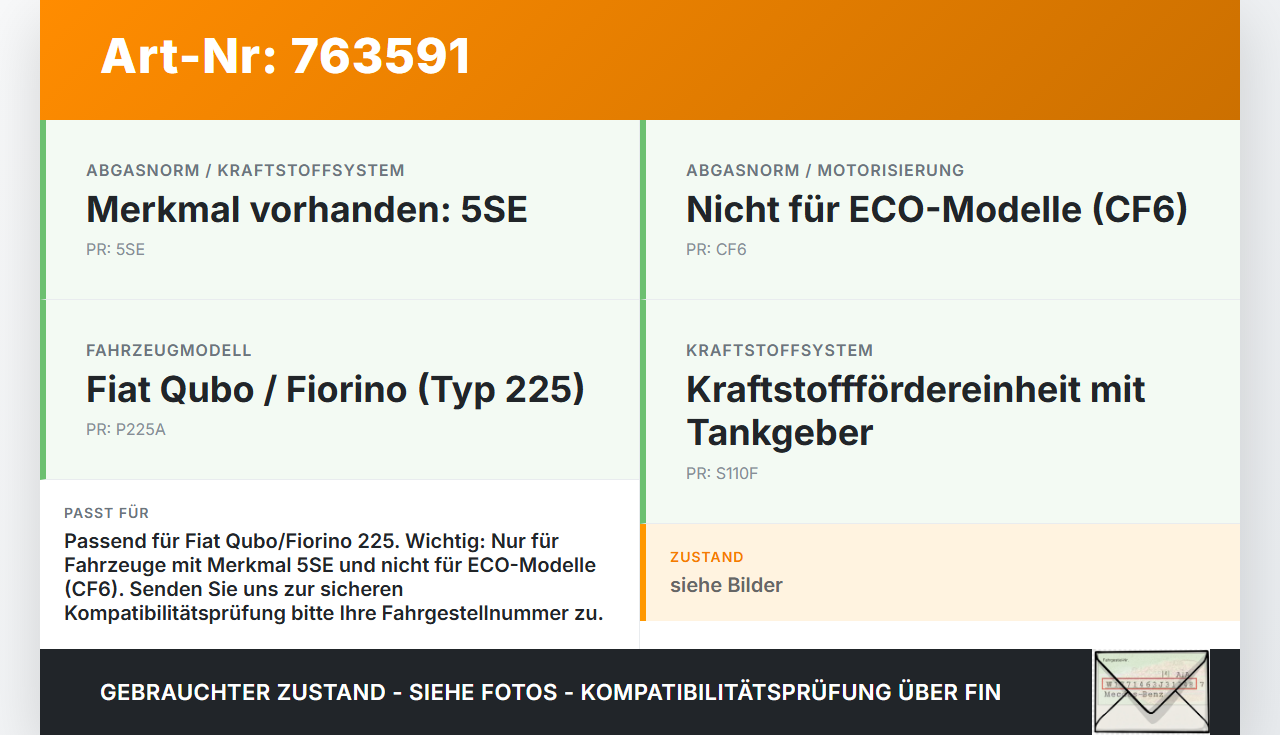 Fiat Qubo Fiorino 225 08-16 JTD 1,3 55KW Kraftstoffpumpe Kraftstoff Förderpumpe Tankgeber Fiat Qubo Fiorino 225... Vorschau 3