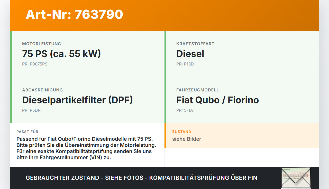 Fiat Qubo Fiorino 225 08-16 JTD 1,3 55KW Partikelfilter Rußpartikelfilter Dieselpartikelfilter DPF Fiat Qubo... Vorschau 3
