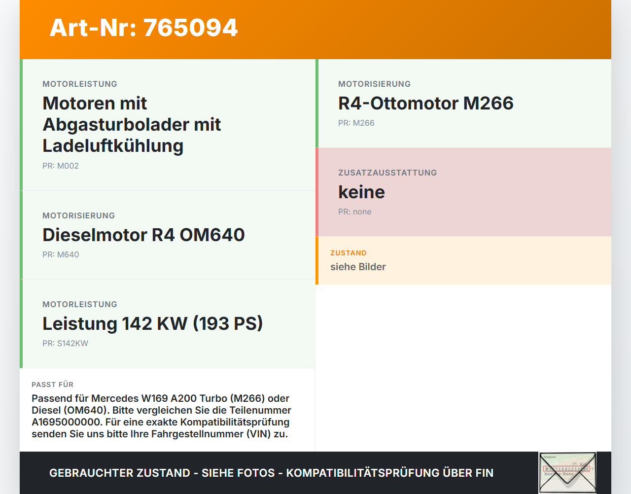 Mercedes A-Kl W169 04-08 A200 2,0 142KW Ladeluftkühler Kühler Mercedes A-Kl W169 04-08 22.05.2006 A1695000000... Vorschau 3
