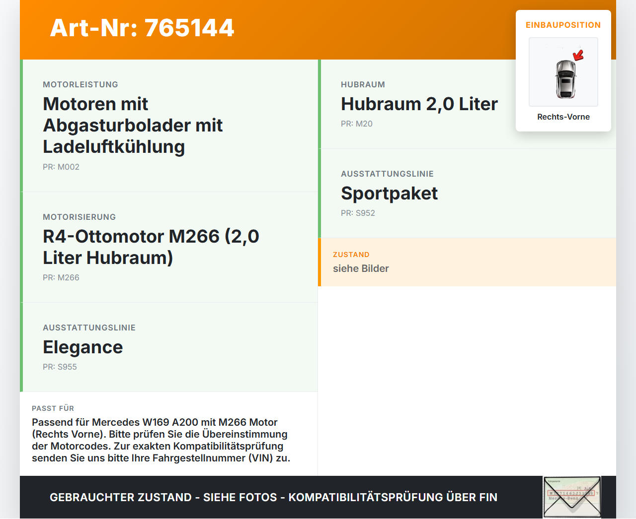 Mercedes A-Kl W169 04-08 A200 2,0 142KW Antriebswelle Gelenkwelle Rechts Vorne Mercedes A-Kl W169 04-08 22.05.2006... Vorschau 3