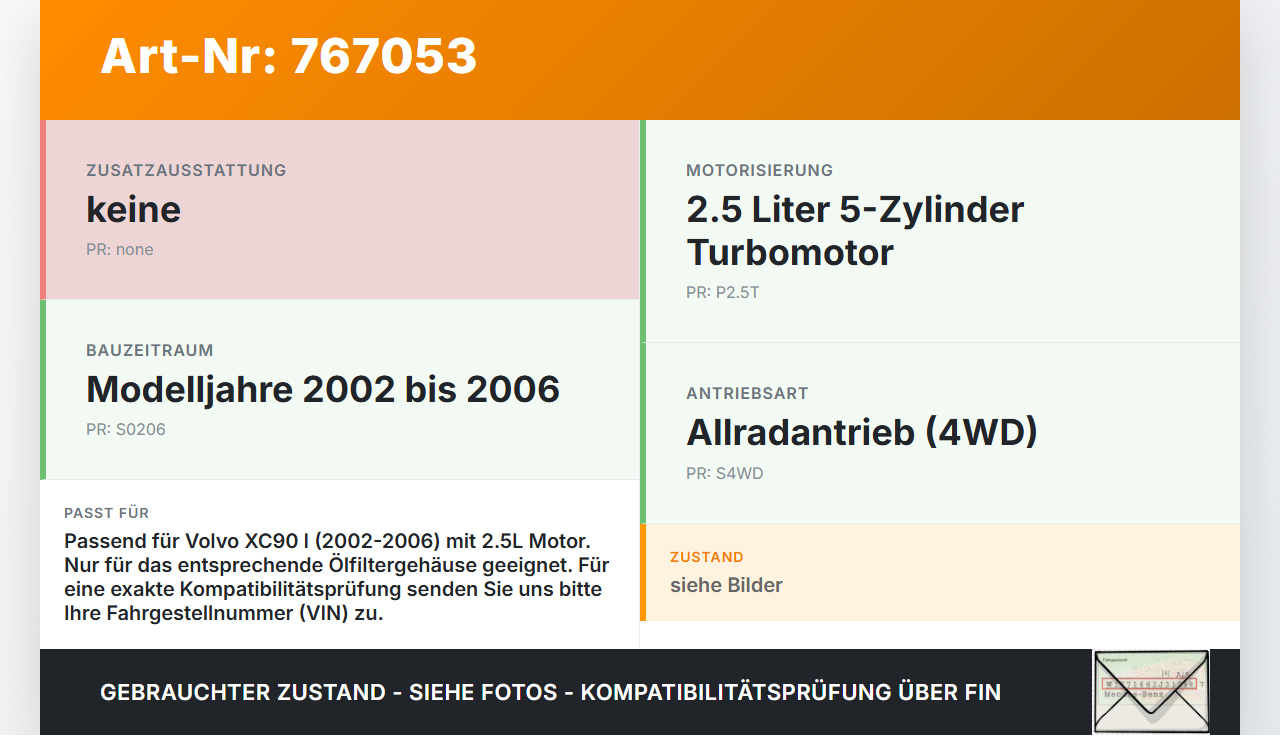 Volvo XC90 I 02-06 2,5 154KW Ölfilterverschluss Schraubverschluss für Ölfiltergehäuse Volvo XC90 I 02-06 04.07.2006... Vorschau 3