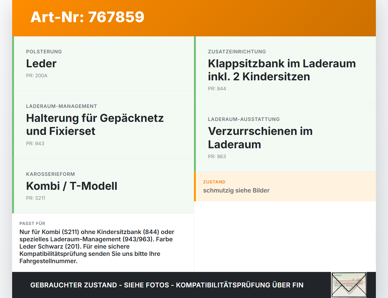 Mercedes S211 W211 E320 02-06 Kombi Auflage Verkleidung für Kofferraum Mercedes S211 W211 E320 02-06 30.11.2005... Vorschau 3