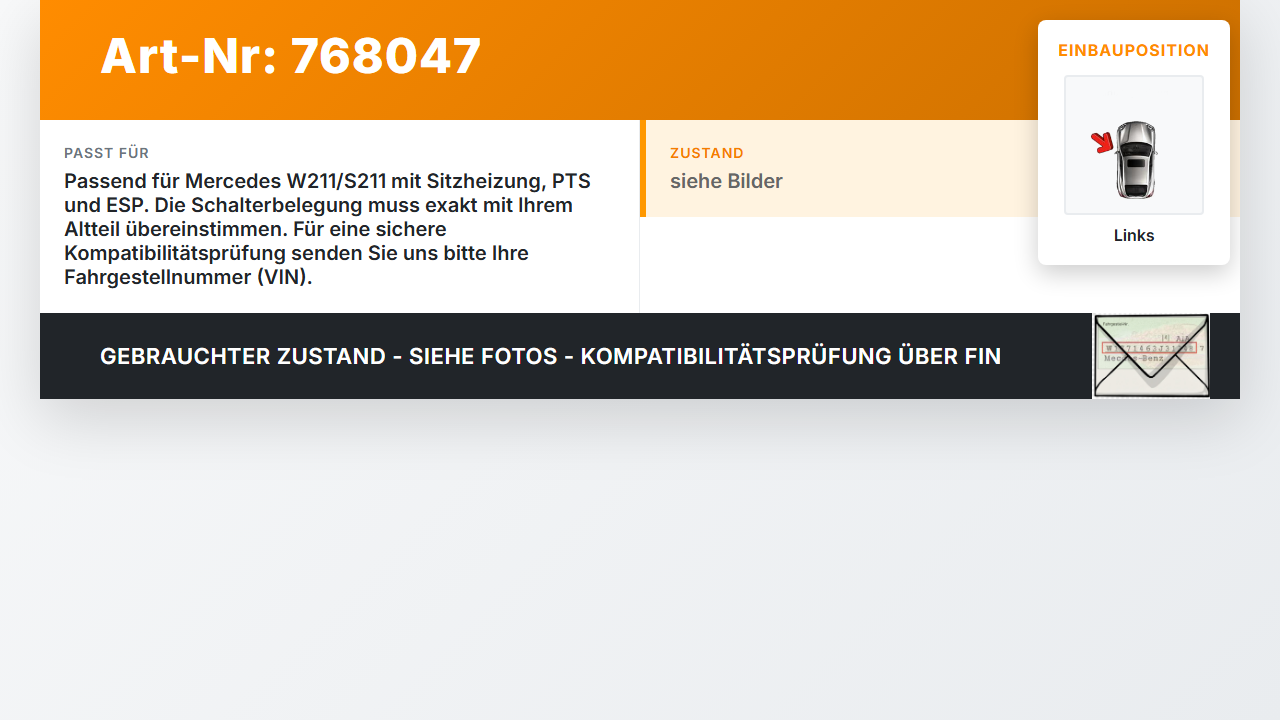 Mercedes S211 W211 E320 02-06 Warnblinkschalter Schalter Sitzheizung ZV ESP Mercedes S211 W211 E320 02-06... Vorschau 3