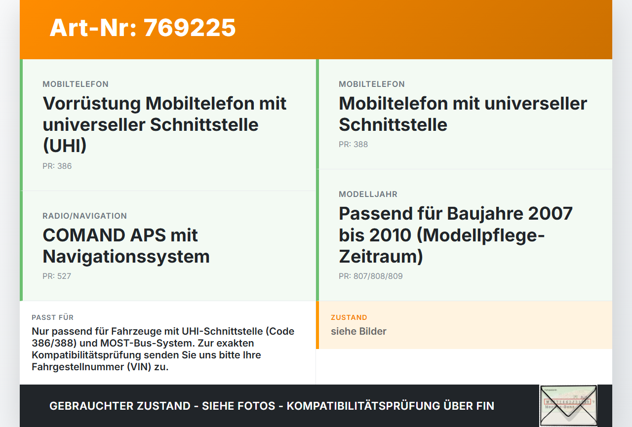 Mercedes W251 R300 07-10 Steuergerät ECU Modul DC UHI Most Bluetooth Telefon Mercedes W251 R300 07-10 03.07.2008... Vorschau 3