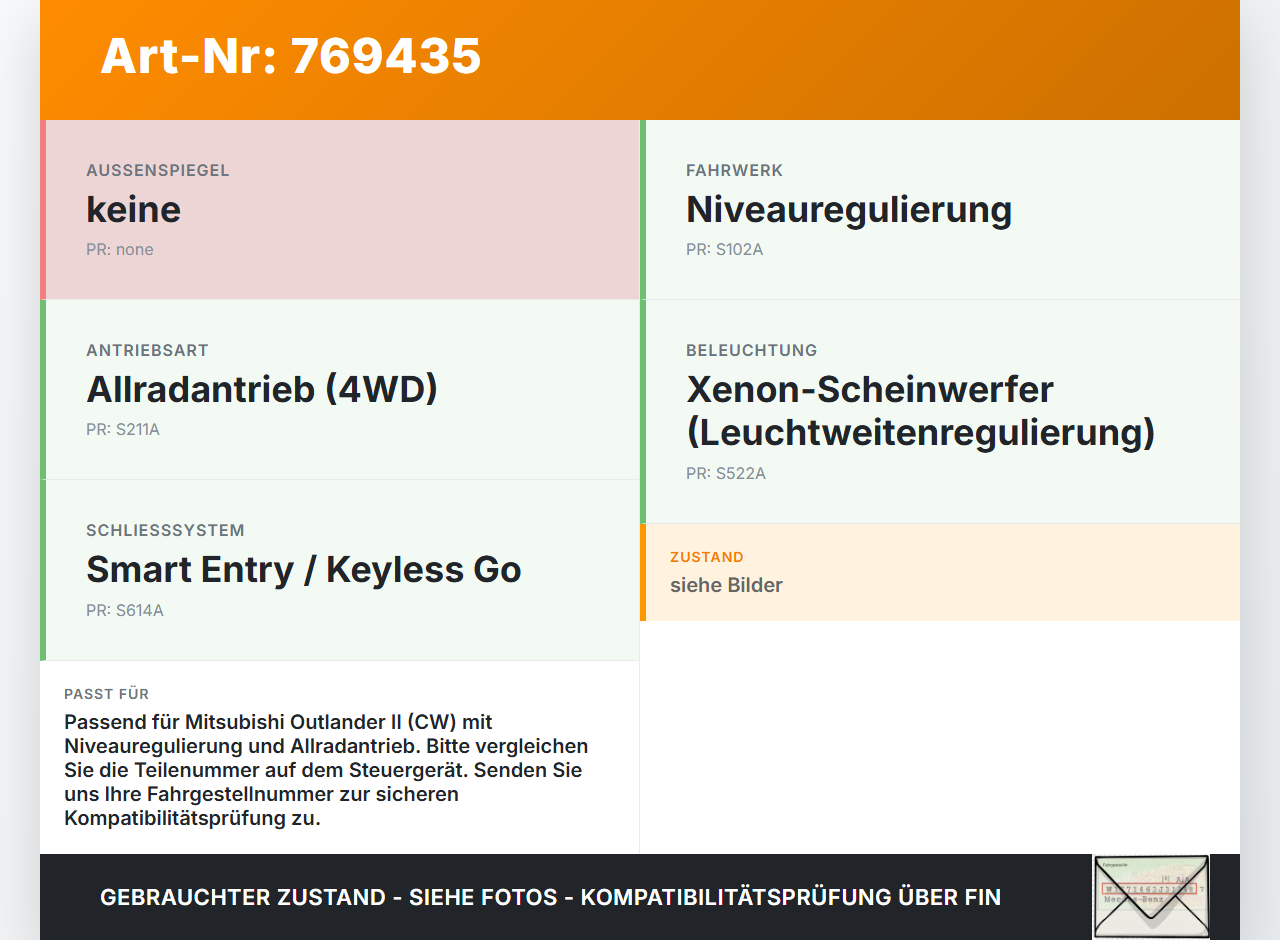 Mitsubishi Outlander CW II 07-10 Steuergerät ECU Modul SG Niveauregulierung Mitsubishi Outlander CW II 07-10... Vorschau 3