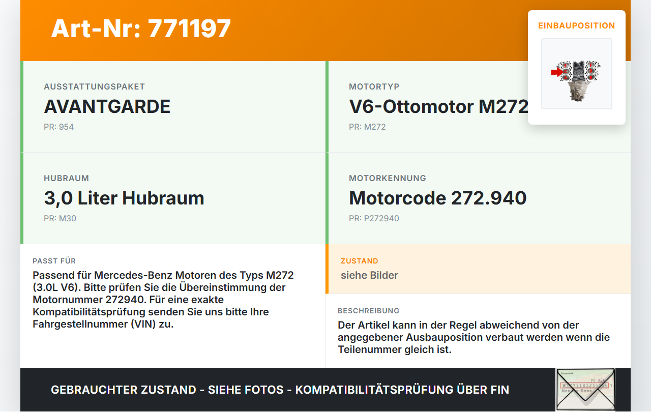 Mercedes C209 CLK 280 K 05-09 3,0 170KW 272940 Kolben mit Pleuel Pos C Mercedes C209 CLK 280 K 05-09 13.05.2008... Vorschau 3