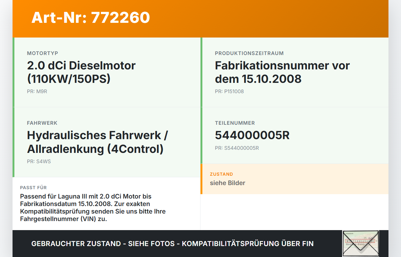 Renault Laguna III 3 07-11 dCi 2,0 110KW Vorderachse Motorträger Motorhalter Achsträger Renault Laguna III 3 07-11... Vorschau 3