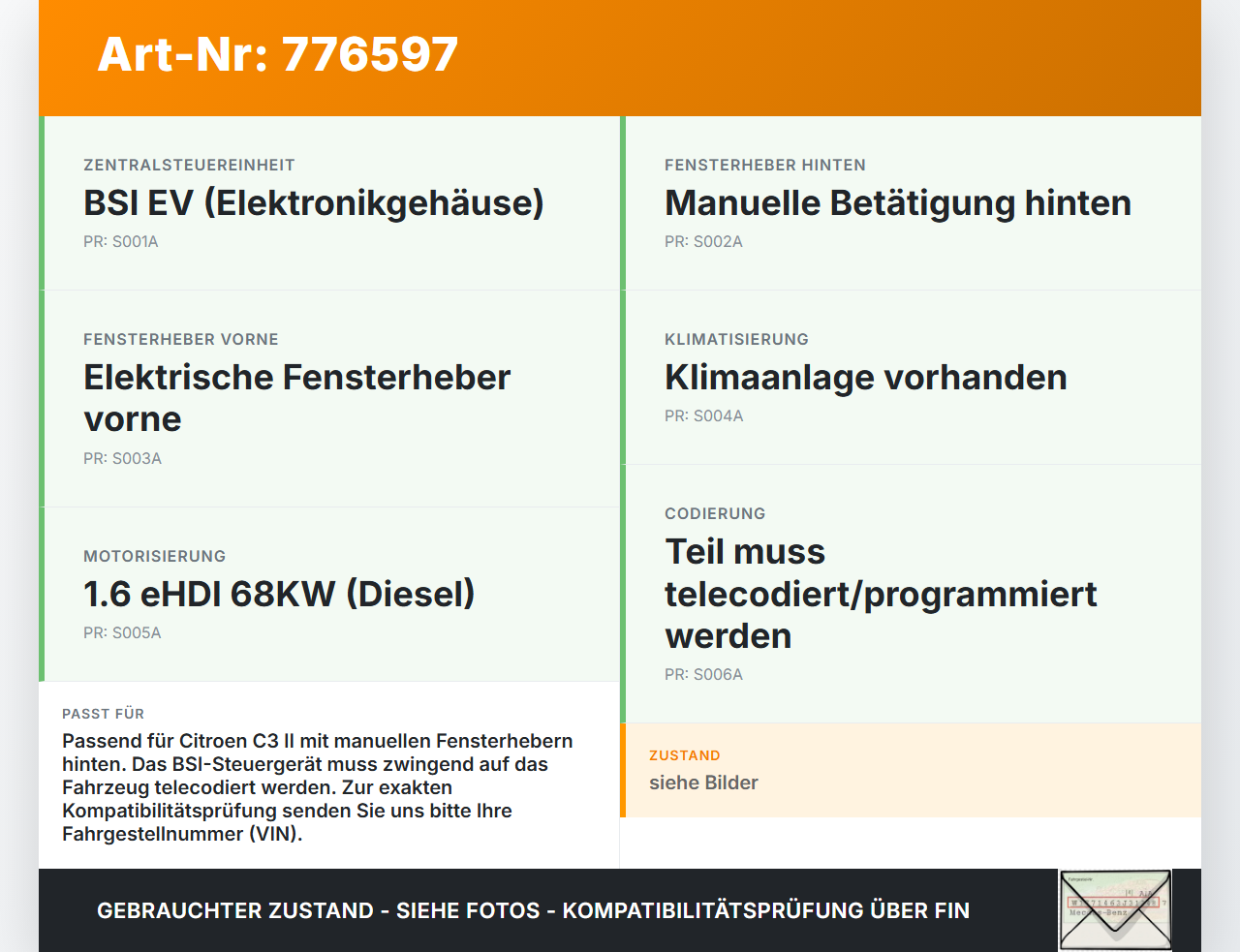 Citroen C3 II 09-13 eHDI 1.6 68KW Sicherungskasten Zentralelektrik BSI EV Citroen C3 II 09-13 01.01.2011 6580YJ... Vorschau 3