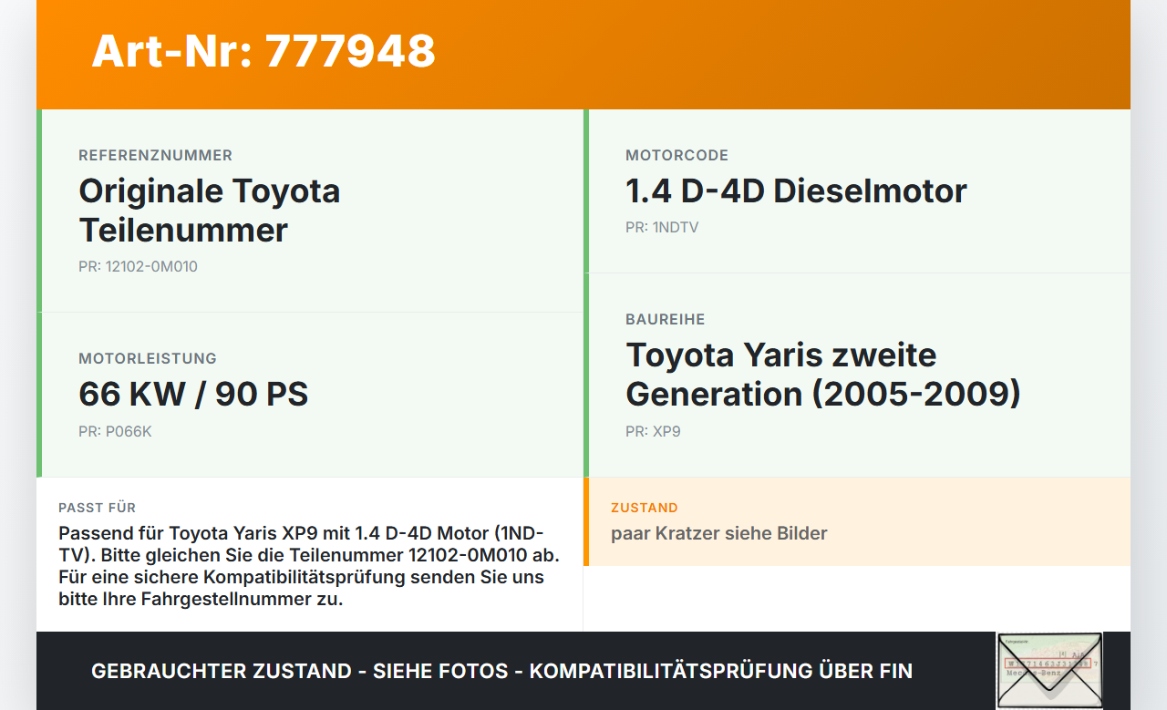 Toyota Yaris XP9 05-09 D-4D 1,4 66KW 1NDTV Ölwanne Motorwanne Toyota Yaris XP9 05-09 01.02.2007... Vorschau 3