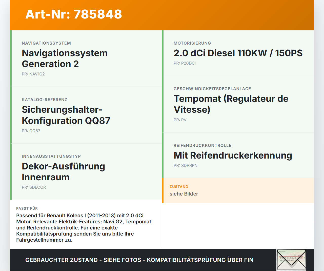Renault Koleos I HY 11-13 dCi 2,0 110KW Sicherungskasten Zentralelektrik Renault Koleos I HY 11-13 24.01.2012... Vorschau 3
