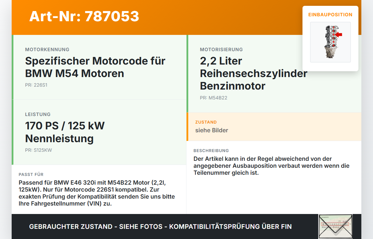 BMW E46 3er 320i 01-05 2,2i 125KW M54 226S1 Kolben mit Pleuel Pos D BMW E46 3er 320i 01-05 20.07.2004 1125-7504901... Vorschau 3