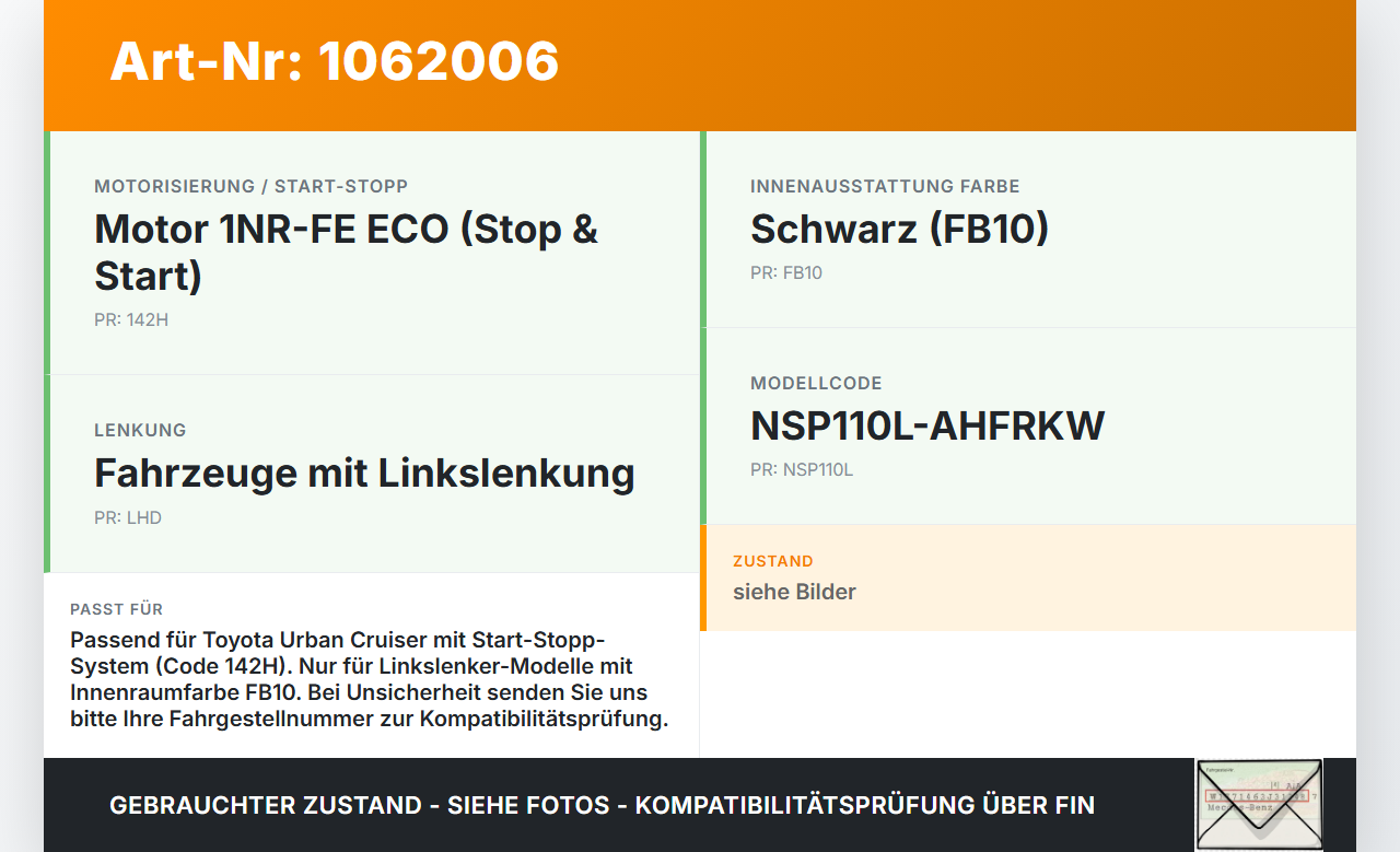 Toyota Urban Cruiser P1 09-14 Schalter Start Stop ECO OFF Toyota Urban Cruiser P1 09-14 21.07.2009 352-1D95 gebraucht Vorschau 3