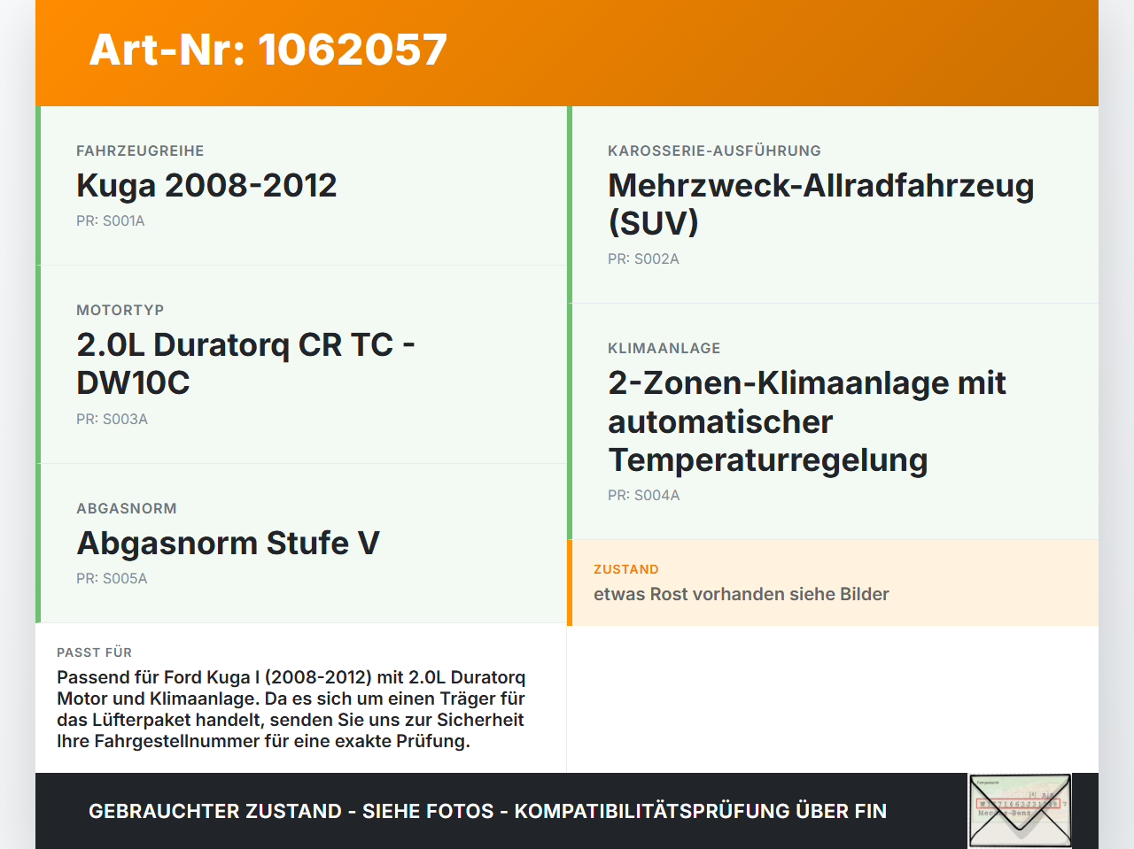 Ford Kuga I 08-12 Querträger Träger für Lüfterpaket Ford Kuga I 08-12 05.11.2010 gebraucht Vorschau 3
