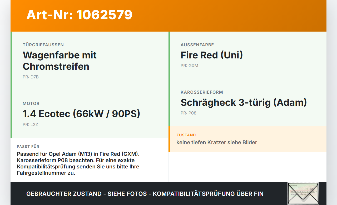 Opel Adam M13 12-19 Tankdeckel Verschluss Tankverschluss Opel Adam M13 12-19 04.10.2013 gebraucht Vorschau 3