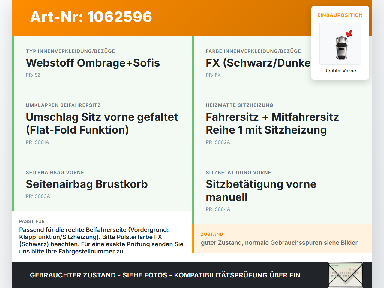 Peugeot 3008 I 0U 13-16 Verkleidung Sitzlehne Rechts Vorne Peugeot 3008 I 0U 13-16 02.01.2012 1487408 gebraucht Vorschau 3