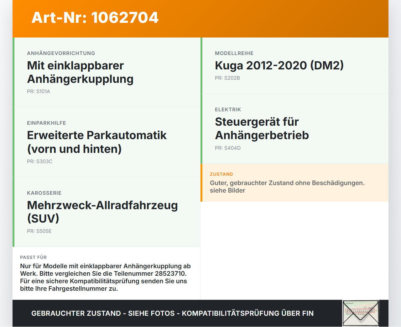 Ford Kuga DM2 16-20 Steuergerät Modul für Anhängerkupplung Ford Kuga DM2 16-20 27.12.2018 EJ5J-19H378-AF 28523710... Vorschau 3