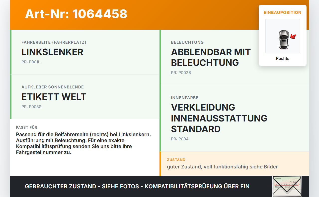 Citroen C4 III 20-24 Sonnenblende Rechts für Beifahrer Citroen C4 III 20-24 26.09.2024 98160195PR gebraucht Vorschau 3