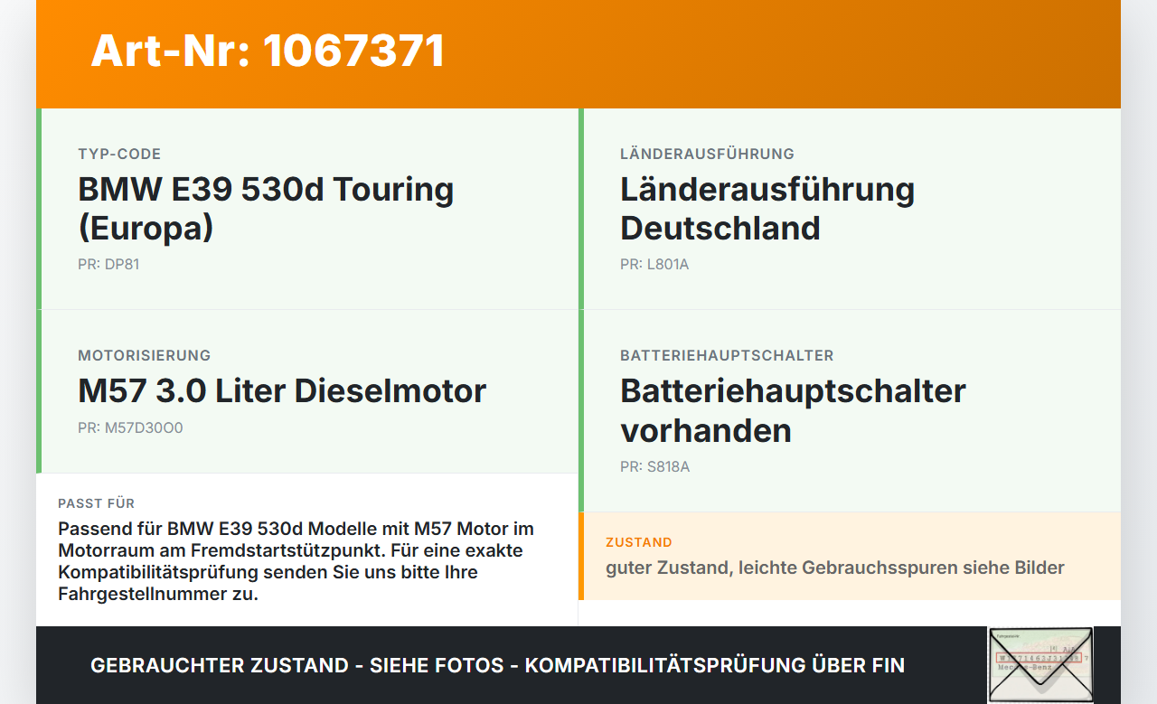 BMW 5er E39 530d 00-04 3,0d 142KW Abdeckung B+ Pluspol Abdeckkappe Fremdstartstützpunkt BMW 5er E39 530d 00-04... Vorschau 3
