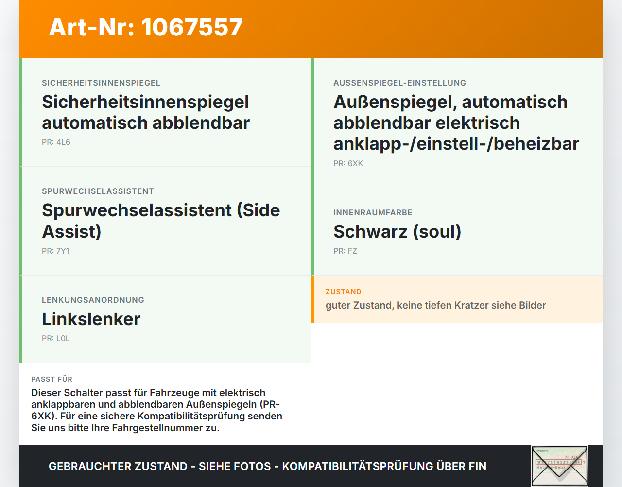 Audi Q5 8R 12-16 Spiegelverstellung Aussenspiegel Schalter Audi Q5 8R 12-16 04.10.2016 8K0959565E gebraucht Vorschau 3
