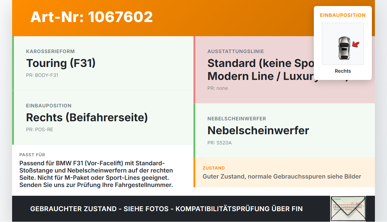 BMW F31 318d 12-15 Blende Nebelscheinwerfer Lüftungsgitter Stoßstange Rechts BMW F31 318d 12-15 28.02.2014 7255366... Vorschau 3