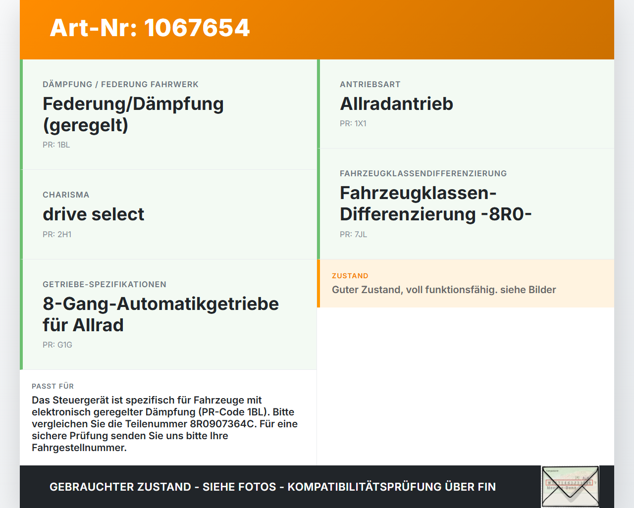 Audi Q5 8R 12-16 Steuergerät Dämpferregelung Fahrwerk Modul Audi Q5 8R 12-16 04.10.2016 8R0907364C 8K0907364... Vorschau 3