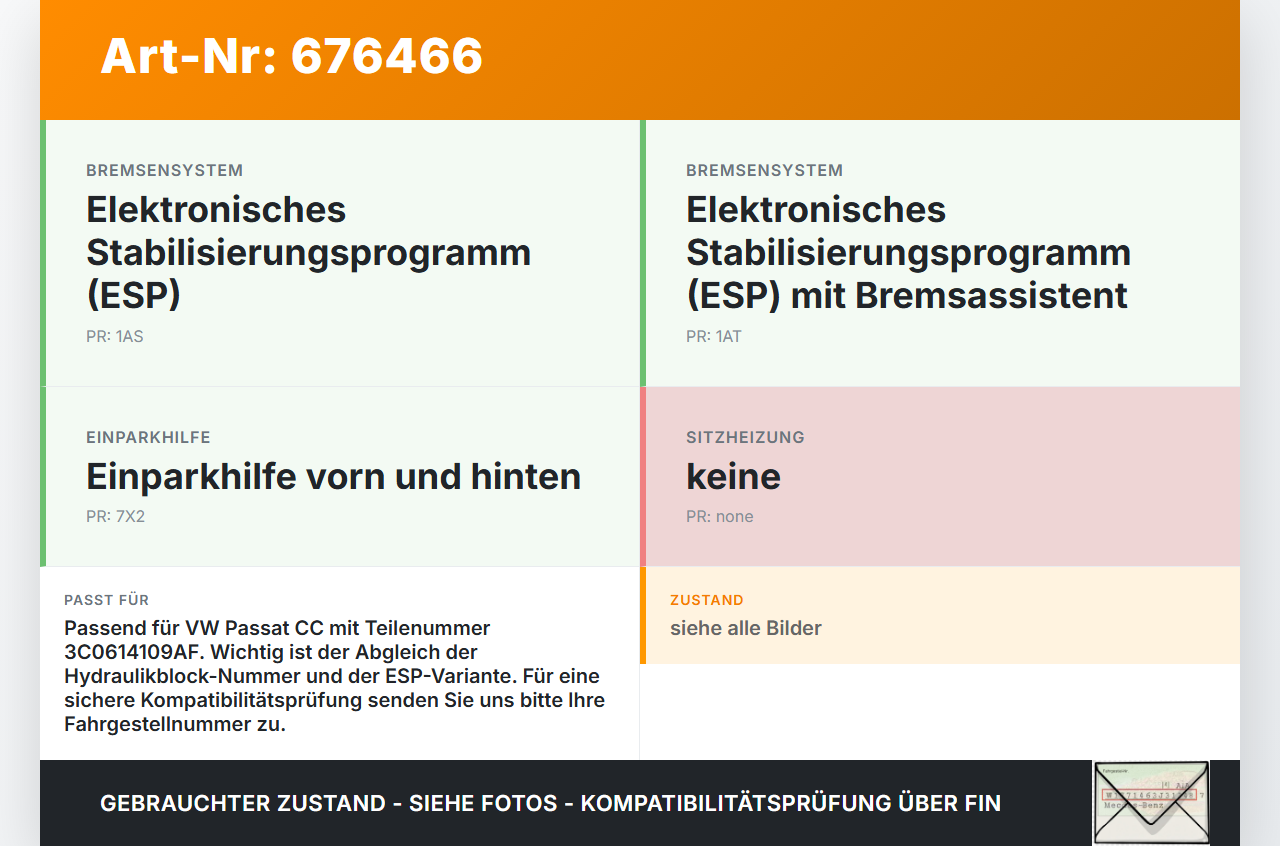VW Passat CC 357 08-12 ABS Steuergerät Aggregat Hydraulikblock VW Passat CC 357 08-12 27.02.2009 3C0614109AF... Vorschau 3