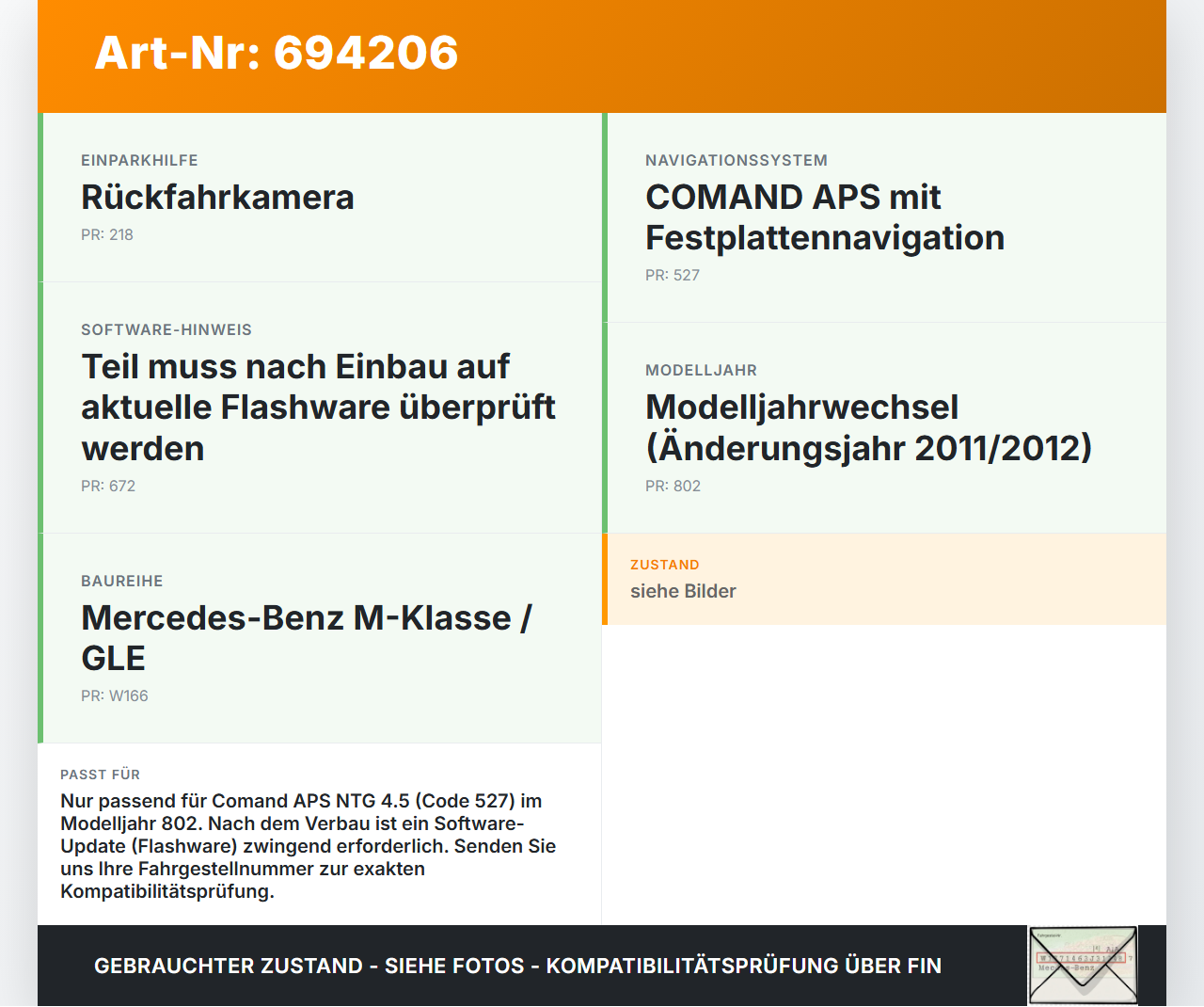 Mercedes W166 ML 350 11-15 Platine für Navi Radio Head Unit Comand APS Mercedes W166 ML 350 11-15 06.12.2012... Vorschau 3