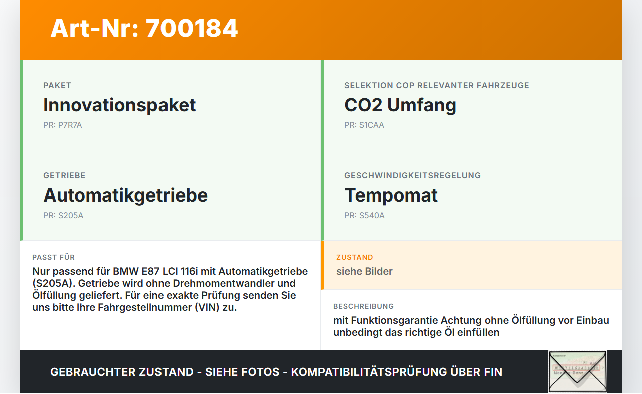 BMW E87 1er 116i LCI 07-13 1,6 90KW GA6HP19Z-ZA1 Automatikgetriebe Getriebe ohne Wandler BMW E87 1er 116i LCI 07-13... Vorschau 3