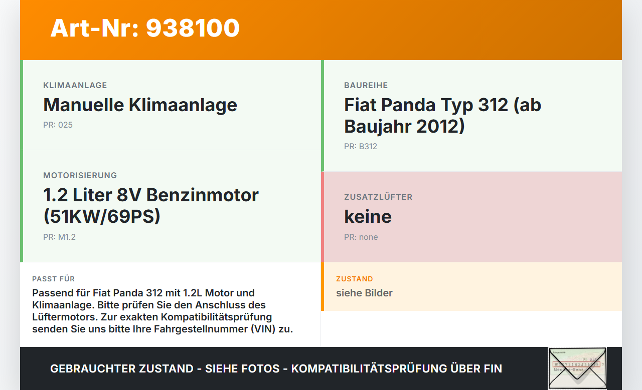Fiat Panda 312 12-21 1,2 51KW Lüfterrahmen Luftkanal Fiat Panda 312 12-21 28.03.2014 gebraucht Vorschau 3